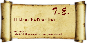 Tittes Eufrozina névjegykártya