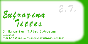 eufrozina tittes business card